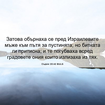 Picture 06 - Съдии 20:42 BULG - Затова обърнаха се пред - Bible Verse Picture