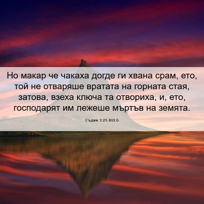 Picture 06 - Съдии 3:25 BULG - Но макар че чакаха догде ги - Bible Verse Picture