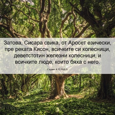 Picture 06 - Съдии 4:13 BULG - Затова, Сисара свика, от - Bible Verse Picture
