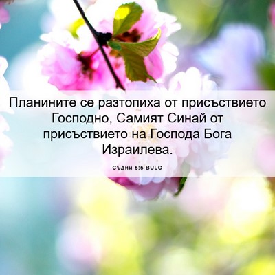 Picture 06 - Съдии 5:5 BULG - Планините се разтопиха от - Bible Verse Picture