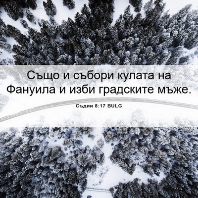 Picture 06 - Съдии 8:17 BULG - Също и събори кулата на - Bible Verse Picture