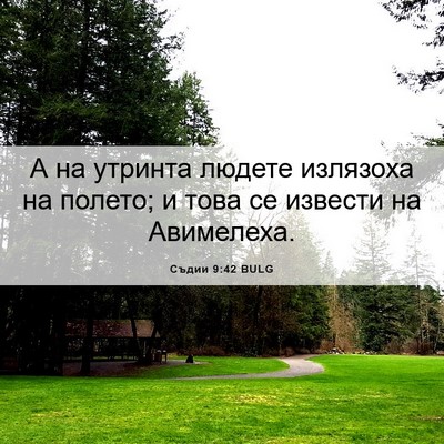 Picture 06 - Съдии 9:42 BULG - А на утринта людете - Bible Verse Picture