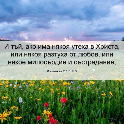 Picture 06 - Филипяни 2:1 BULG - И тъй, ако има някоя утеха в - Bible Verse Picture