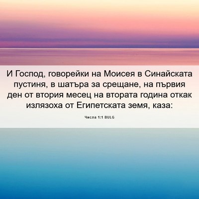 Picture 06 - Числа 1:1 BULG - И Господ, говорейки на - Bible Verse Picture
