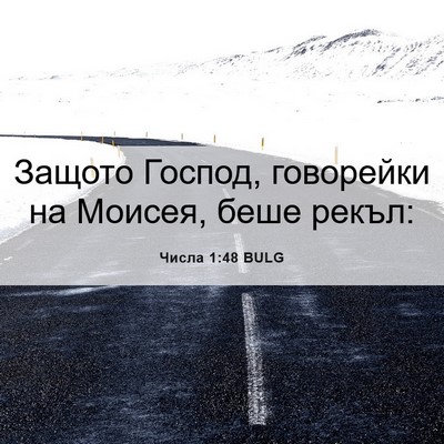 Picture 06 - Числа 1:48 BULG - Защото Господ, говорейки - Bible Verse Picture