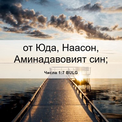 Picture 06 - Числа 1:7 BULG - от Юда, Наасон, - Bible Verse Picture