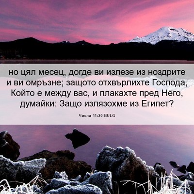 Picture 06 - Числа 11:20 BULG - но цял месец, догде ви - Bible Verse Picture