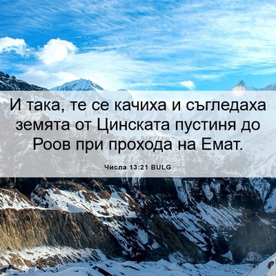 Picture 06 - Числа 13:21 BULG - И така, те се качиха и - Bible Verse Picture