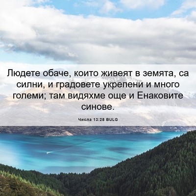 Picture 06 - Числа 13:28 BULG - Людете обаче, които живеят - Bible Verse Picture