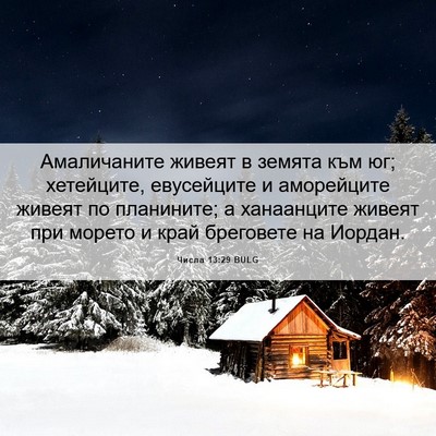 Picture 06 - Числа 13:29 BULG - Амаличаните живеят в - Bible Verse Picture