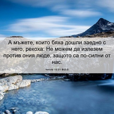 Picture 06 - Числа 13:31 BULG - А мъжете, които бяха дошли - Bible Verse Picture