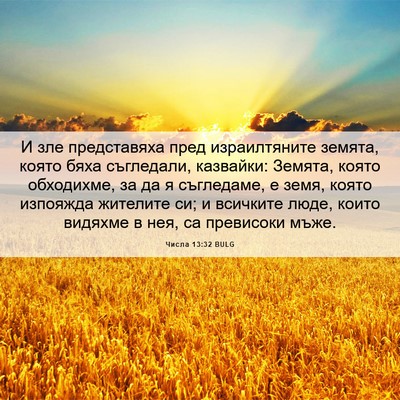 Picture 06 - Числа 13:32 BULG - И зле представяха пред - Bible Verse Picture