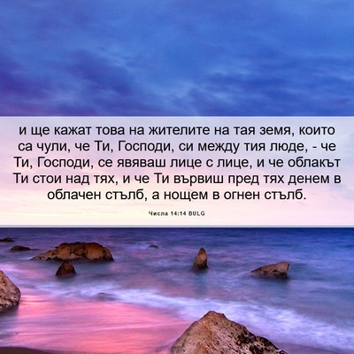 Picture 06 - Числа 14:14 BULG - и ще кажат това на жителите - Bible Verse Picture
