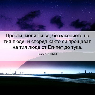 Picture 06 - Числа 14:19 BULG - Прости, моля Ти се, - Bible Verse Picture