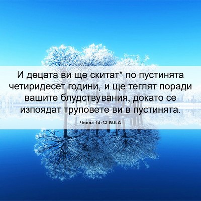 Picture 06 - Числа 14:33 BULG - И децата ви ще скитат* по - Bible Verse Picture
