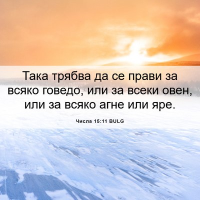 Picture 06 - Числа 15:11 BULG - Така трябва да се прави за - Bible Verse Picture