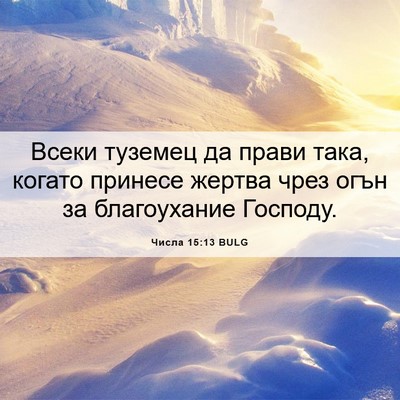 Picture 06 - Числа 15:13 BULG - Всеки туземец да прави - Bible Verse Picture