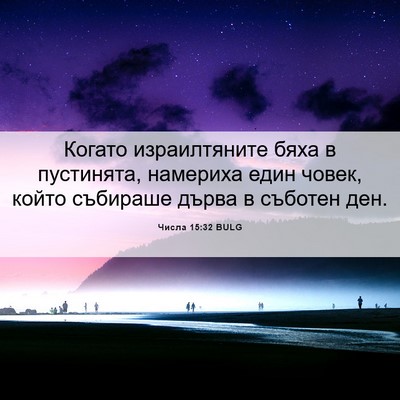 Picture 06 - Числа 15:32 BULG - Когато израилтяните бяха в - Bible Verse Picture