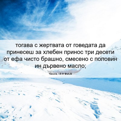 Picture 06 - Числа 15:9 BULG - тогава с жертвата от - Bible Verse Picture