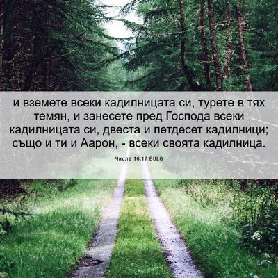 Picture 06 - Числа 16:17 BULG - и вземете всеки - Bible Verse Picture