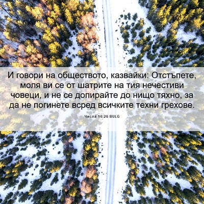 Picture 06 - Числа 16:26 BULG - И говори на обществото, - Bible Verse Picture
