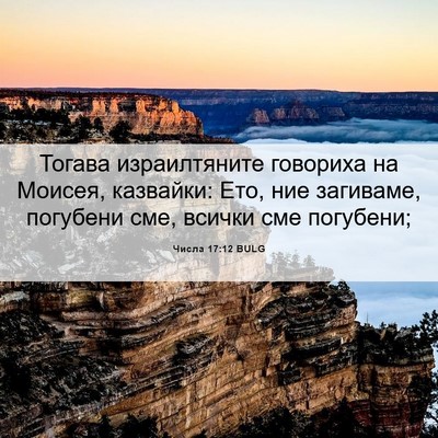 Picture 06 - Числа 17:12 BULG - Тогава израилтяните - Bible Verse Picture