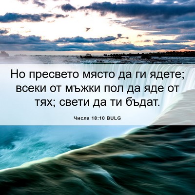 Picture 06 - Числа 18:10 BULG - Но пресвето място да ги - Bible Verse Picture