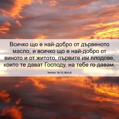 Picture 06 - Числа 18:12 BULG - Всичко що е най-добро от - Bible Verse Picture