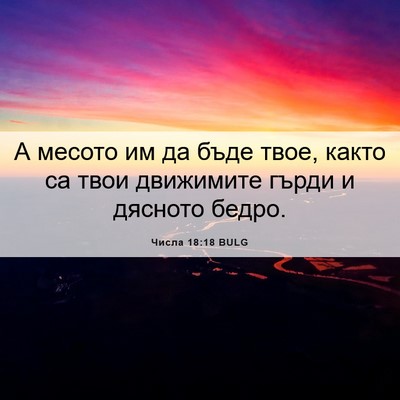 Picture 06 - Числа 18:18 BULG - А месото им да бъде твое, - Bible Verse Picture