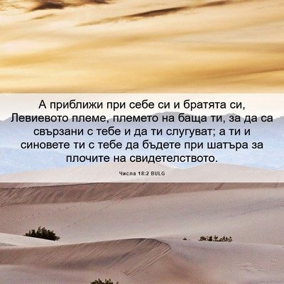 Picture 06 - Числа 18:2 BULG - А приближи при себе си и - Bible Verse Picture