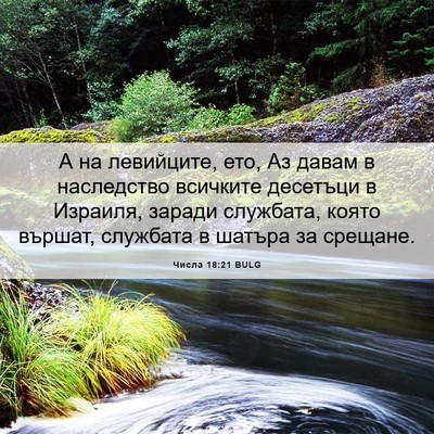 Picture 06 - Числа 18:21 BULG - А на левийците, ето, Аз - Bible Verse Picture