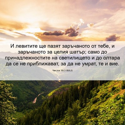 Picture 06 - Числа 18:3 BULG - И левитите ще пазят - Bible Verse Picture