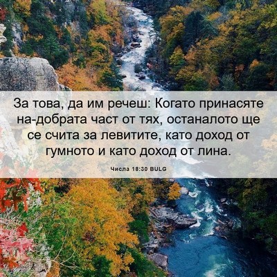 Picture 06 - Числа 18:30 BULG - За това, да им речеш: Когато - Bible Verse Picture