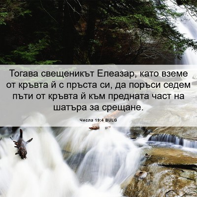 Picture 06 - Числа 19:4 BULG - Тогава свещеникът Елеазар, - Bible Verse Picture