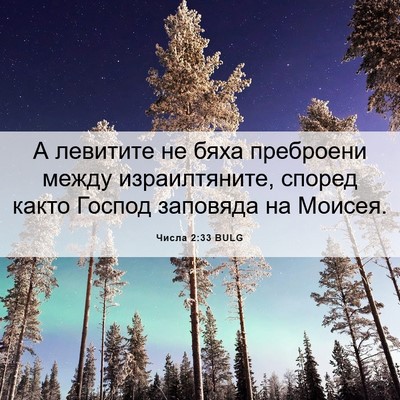 Picture 06 - Числа 2:33 BULG - А левитите не бяха - Bible Verse Picture