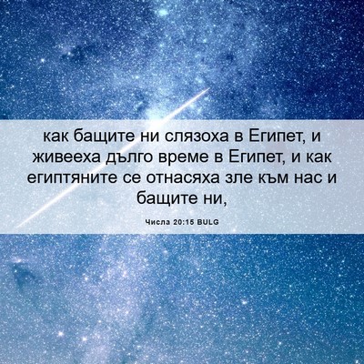 Picture 06 - Числа 20:15 BULG - как бащите ни слязоха в - Bible Verse Picture