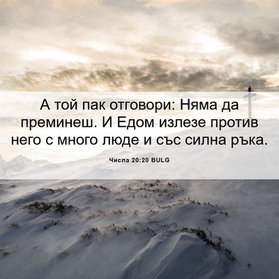 Picture 06 - Числа 20:20 BULG - А той пак отговори: Няма да - Bible Verse Picture