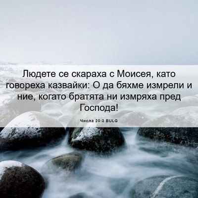 Picture 06 - Числа 20:3 BULG - Людете се скараха с Моисея, - Bible Verse Picture