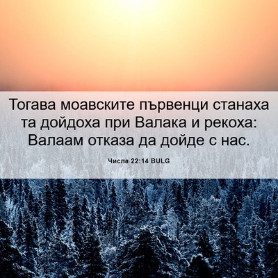 Picture 06 - Числа 22:14 BULG - Тогава моавските първенци - Bible Verse Picture