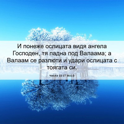 Picture 06 - Числа 22:27 BULG - И понеже ослицата видя - Bible Verse Picture