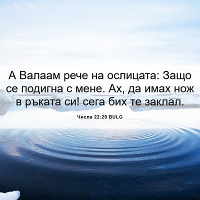 Picture 06 - Числа 22:29 BULG - А Валаам рече на ослицата: - Bible Verse Picture