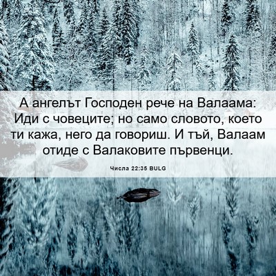 Picture 06 - Числа 22:35 BULG - А ангелът Господен рече на - Bible Verse Picture