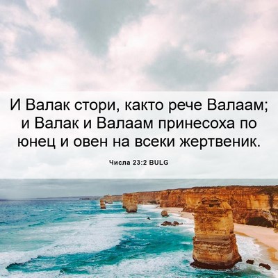 Picture 06 - Числа 23:2 BULG - И Валак стори, както рече - Bible Verse Picture