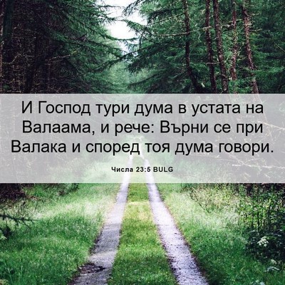Picture 06 - Числа 23:5 BULG - И Господ тури дума в устата - Bible Verse Picture