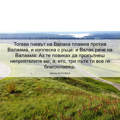 Picture 06 - Числа 24:10 BULG - Тогава гневът на Валака - Bible Verse Picture