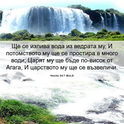 Picture 06 - Числа 24:7 BULG - Ще се излива вода из - Bible Verse Picture
