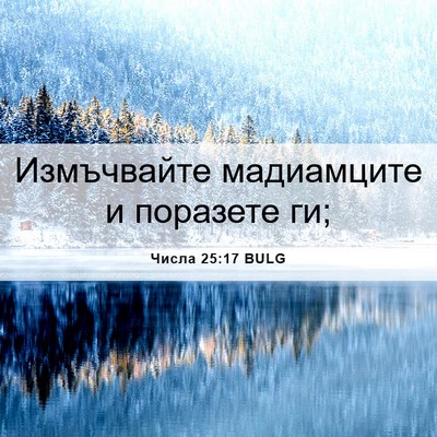 Picture 06 - Числа 25:17 BULG - Измъчвайте мадиамците и - Bible Verse Picture