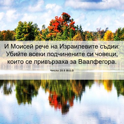 Picture 06 - Числа 25:5 BULG - И Моисей рече на - Bible Verse Picture