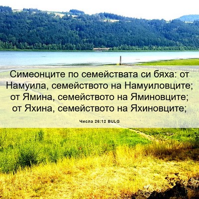 Picture 06 - Числа 26:12 BULG - Симеонците по семействата - Bible Verse Picture