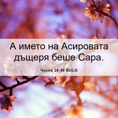 Picture 06 - Числа 26:46 BULG - А името на Асировата - Bible Verse Picture